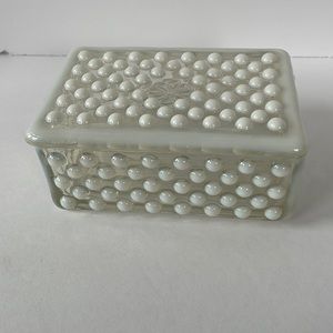 Vintage Hobnail “Moonstone” Opalescent Trinket Box